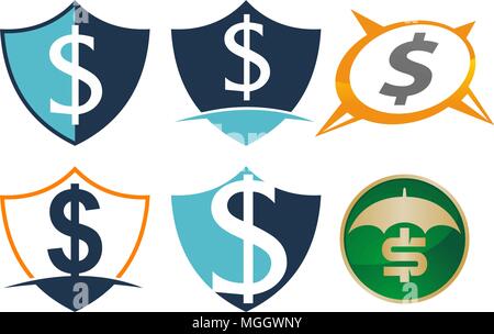 Money Dollar Template Set Stock Vector