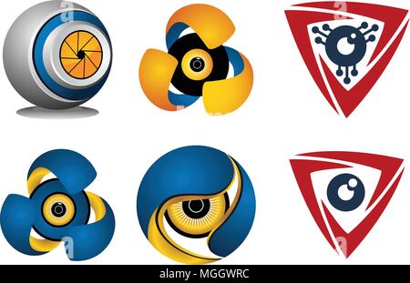 Surveillance Camera Template Set Stock Vector