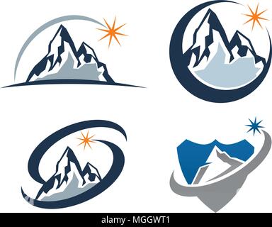 Mountain Solution Template Set Stock Vector