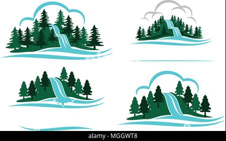Mountain Solution Template Set Stock Vector