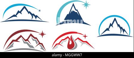 Mountain Solution Template Set Stock Vector