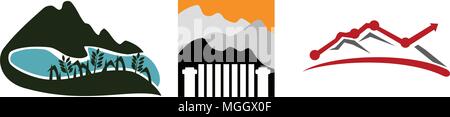 Mountain Solution Template Set Stock Vector