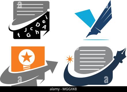 Success Blogging Template Set Stock Vector