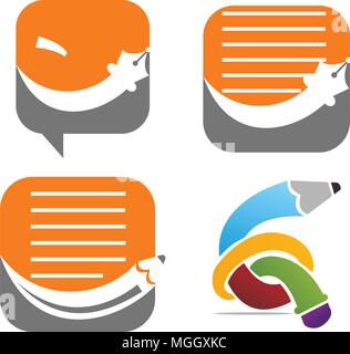 Success Blogging Template Set Stock Vector