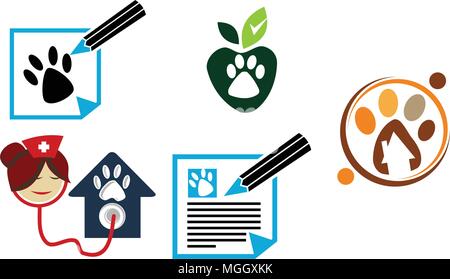 Veterinary Blog Writer Template Set Stock Vector