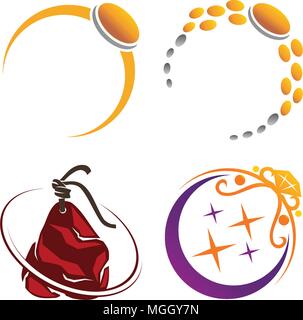 Jewelery Ring Template Set Stock Vector