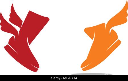 Shoes Wing Template Set Stock Vector