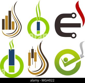 Electrical cigarette Healthy Set Stock Vector