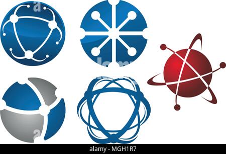 Technology Science Template Set Stock Vector