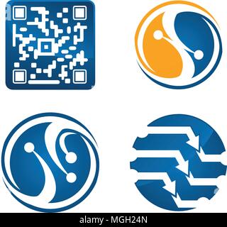 IT Technology Transfer Set Stock Vector