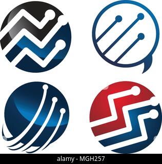 IT Technology Transfer Set Stock Vector