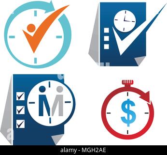 Time Management Template Set Stock Vector