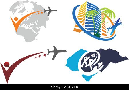 Freedom Travel Template Set Stock Vector
