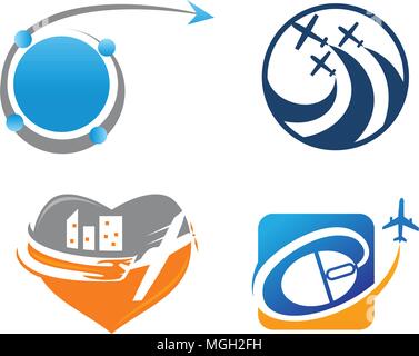 Freedom Travel Template Set Stock Vector