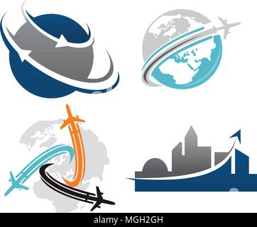 Freedom Travel Template Set Stock Vector