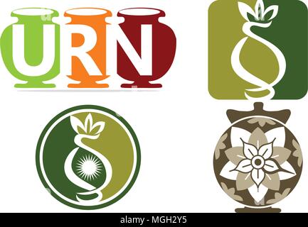 Urn Ewer Store Set Stock Vector