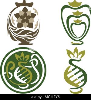 Urn Ewer Store Set Stock Vector