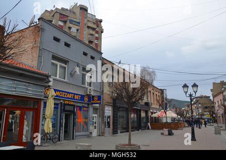 The town of Novi Pazar in the historical region of Sandzak, Serbia: the Street of 28 november Stock Photo