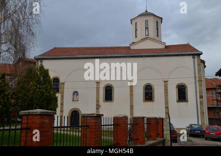 The town of Novi Pazar in the historical region of Sandzak, Serbia: the orthodox church of St. Nicholas Stock Photo