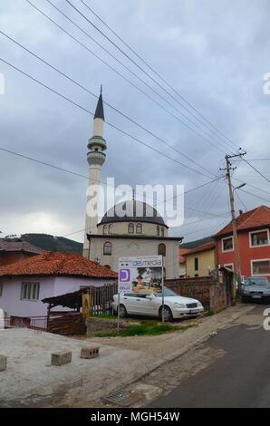 The town of Novi Pazar in the historical region of Sandzak, Serbia: the mosque in Potok suburb Stock Photo
