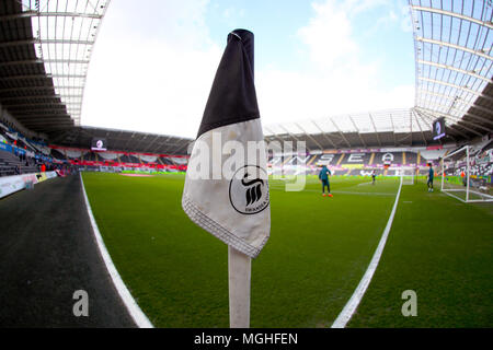 General view of the pitch ahead of the Premier League match at the Liberty Stadium, Swansea. Stock Photo