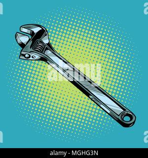 Adjustable wrench tool Stock Vector