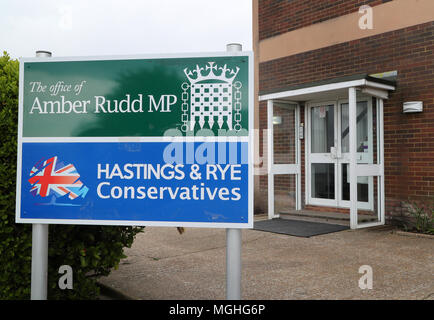 The Hastings and Rye constituency office of Home Secretary Amber Rudd in St. Leonards, East Sussex. Stock Photo