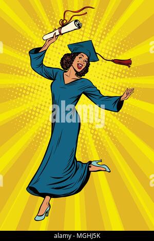 African woman College University graduate Stock Vector