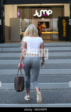 Amber Turner and Dean Ralph go on a date to Jump Street in Chelmsford where they go indoor climbing  Featuring: Amber Turner Where: Chelmsford, United Kingdom When: 28 Mar 2018 Credit: WENN.com Stock Photo