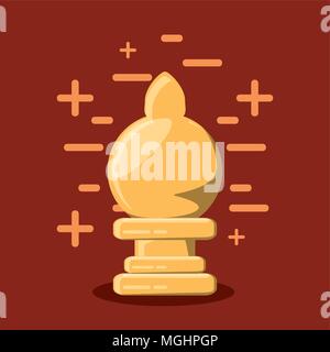 chess game design with bishop piece icon over orange background, colorful design. vector illustration Stock Vector