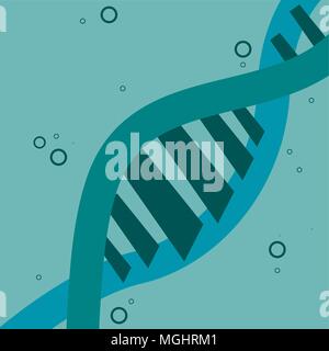 DNA molecule over turquoise background, colorful design. vector illustration Stock Vector