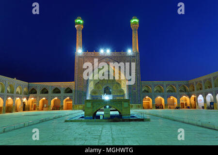 Jameh Mosque in Isfahan, Iran. The mosque is also known as Friday Mosque or Grand Mosque Stock Photo