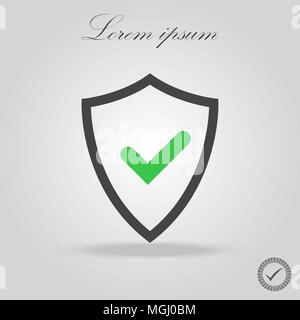 Shield with checkmark symbol for download. Vector icon Stock Vector