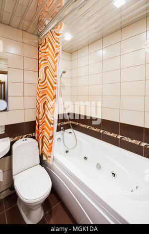 Small empty new bathroom interior, contemporary living flat Stock Photo