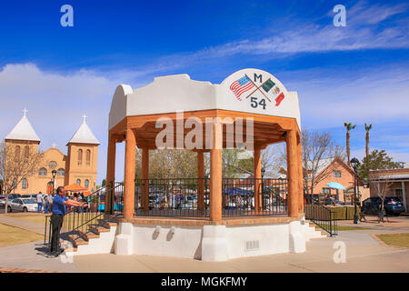 Historic gazebo in the center of the Plaza de Mesilla in Las Cruces NM Stock Photo