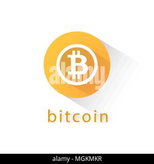 Bitcoin Crypto Currency Orange Circle Icon Stock Vector
