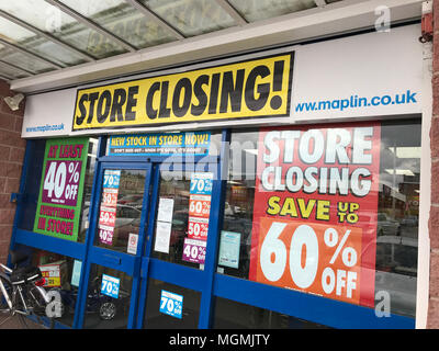 Maplins Warrington Store Closing Stock Photo