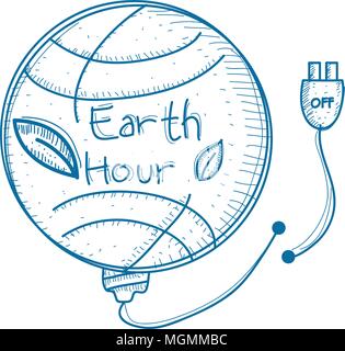 Earth Hour 60 Minute Template Stock Vector