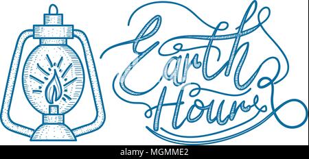 Earth Hour 60 Minute Template Stock Vector