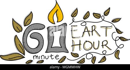 Earth Hour 60 Minute Template Stock Vector