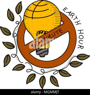 Earth Hour 60 Minute Template Stock Vector