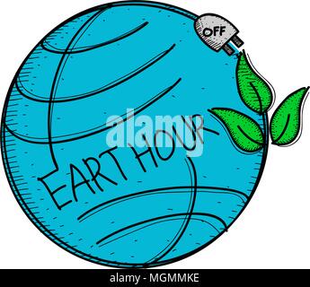 Earth Hour 60 Minute Template Stock Vector