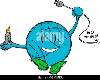 Earth Hour 60 Minute Template Stock Vector