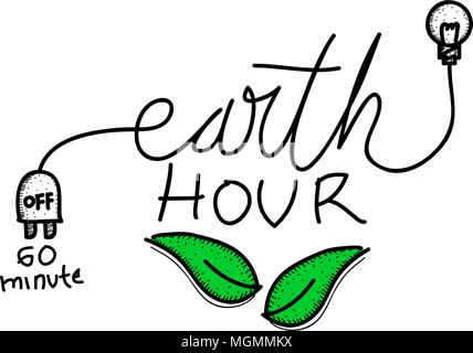 Earth Hour 60 Minute Template Stock Vector