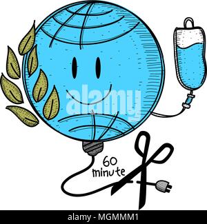 Earth Hour 60 Minute Template Stock Vector