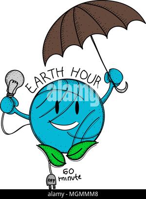Earth Hour 60 Minute Template Stock Vector