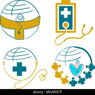Happy Doctor's Day Template Set Stock Vector
