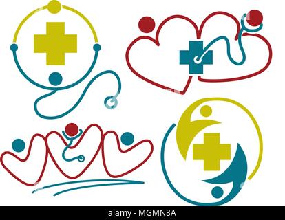 Happy Doctor's Day Template Set Stock Vector