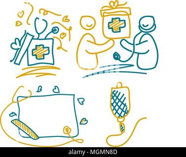 Happy Doctor's Day Template Set Stock Vector