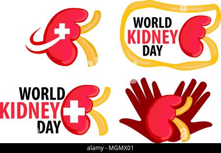 World Kidney Day Template Set Stock Vector